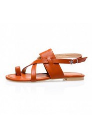 Women's Shoes Leatherette Flat Heel Toe Ring Sandals Office & Career / Party & Evening / Casual