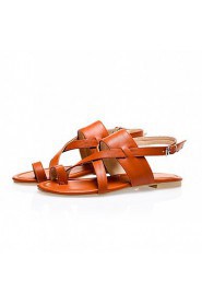 Women's Shoes Leatherette Flat Heel Toe Ring Sandals Office & Career / Party & Evening / Casual