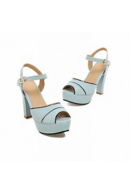 Women's Shoes Chunky Heel Peep Toe / Platform Sandals Office & Career / Party & Evening / Dress Blue/Pink/White