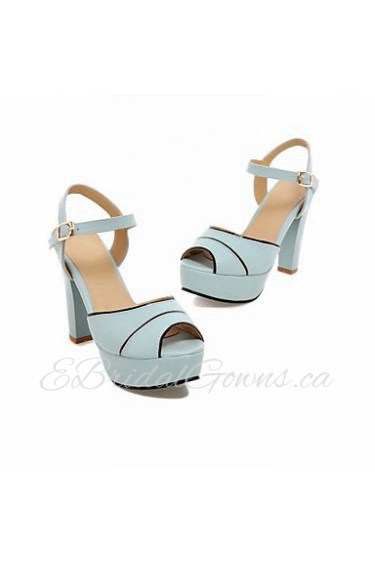 Women's Shoes Chunky Heel Peep Toe / Platform Sandals Office & Career / Party & Evening / Dress Blue/Pink/White