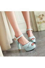 Women's Shoes Chunky Heel Peep Toe / Platform Sandals Office & Career / Party & Evening / Dress Blue/Pink/White