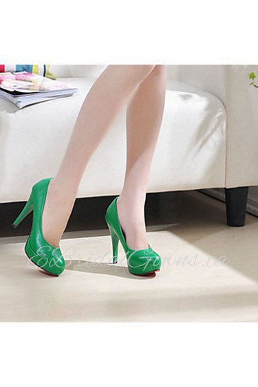 Women's Shoes Leatherette Stiletto Heel Heels / Platform Heels Office & Career / Dress / Casual Black / Yellow / Green