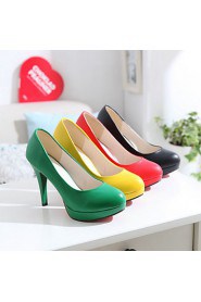 Women's Shoes Leatherette Stiletto Heel Heels / Platform Heels Office & Career / Dress / Casual Black / Yellow / Green