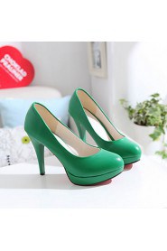 Women's Shoes Leatherette Stiletto Heel Heels / Platform Heels Office & Career / Dress / Casual Black / Yellow / Green