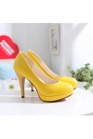 Women's Shoes Leatherette Stiletto Heel Heels / Platform Heels Office & Career / Dress / Casual Black / Yellow / Green