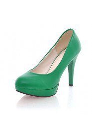 Women's Shoes Leatherette Stiletto Heel Heels / Platform Heels Office & Career / Dress / Casual Black / Yellow / Green