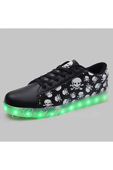 Women's LED Shoes USB charging Synthetic Fashion Sneakers Athletic/Casual Black