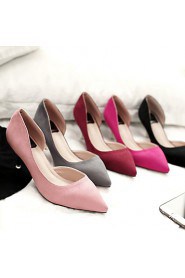 Women's Shoes Kitten Heel Heels / Pointed Toe / Closed Toe Heels Dress Black / Pink / Gray / Burgundy