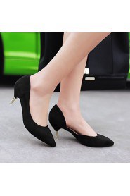 Women's Shoes Kitten Heel Heels / Pointed Toe / Closed Toe Heels Dress Black / Pink / Gray / Burgundy