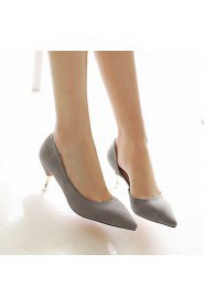 Women's Shoes Kitten Heel Heels / Pointed Toe / Closed Toe Heels Dress Black / Pink / Gray / Burgundy