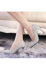 Women's Shoes Leatherette Stiletto Heel Heels Heels Wedding / Party & Evening Silver / Gold