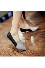 Women's Shoes Low Heel Pointed Toe Heels Dress / Casual Black / Silver / Gold