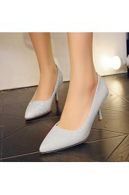 Women's Shoes Customized Materials Stiletto Heel Heels / Pointed Toe Heels Party & Evening / Dress / Purple / Silver