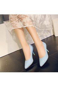 Women's Shoes Customized Materials Stiletto Heel Heels / Pointed Toe Heels Party & Evening / Dress / Purple / Silver