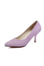 Women's Shoes Customized Materials Stiletto Heel Heels / Pointed Toe Heels Party & Evening / Dress / Purple / Silver