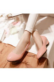 Women's Shoes Leatherette Chunky Heel Heels Heels Outdoor / Office & Career / Casual Black / Yellow / Pink / Beige