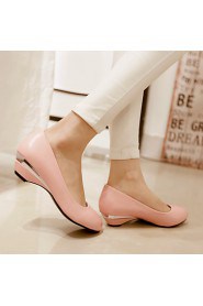 Women's Shoes Leatherette Chunky Heel Heels Heels Outdoor / Office & Career / Casual Black / Yellow / Pink / Beige