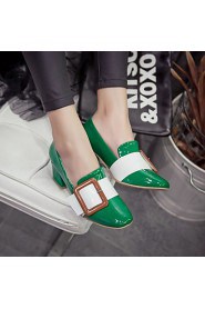 Women's Shoes Leatherette Chunky Heel Heels / Pointed Toe Heels Outdoor / Office & Career / Casual Brown / Green