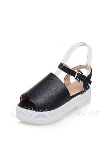 Women's Shoes Platform Slingback/Open Toe Sandals Dress/Casual Black/Purple/White/Silver/Gold