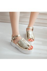 Women's Shoes Platform Slingback/Open Toe Sandals Dress/Casual Black/Purple/White/Silver/Gold