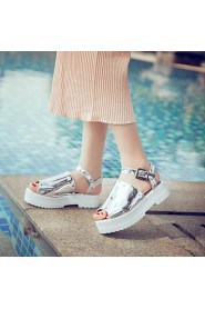 Women's Shoes Platform Slingback/Open Toe Sandals Dress/Casual Black/Purple/White/Silver/Gold