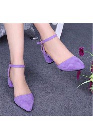 Women's Shoes Leatherette Chunky Heel Heels Heels Outdoor / Casual Black / Blue / Green / Purple / Red