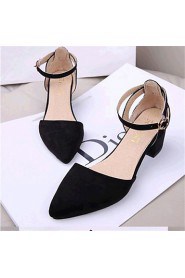 Women's Shoes Leatherette Chunky Heel Heels Heels Outdoor / Casual Black / Blue / Green / Purple / Red