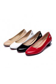 Women's Shoes Patent Leather Chunky Heel Heels / Round Toe Heels Dress Black / Red / White / Almond