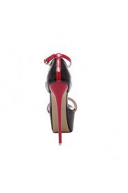 Women's Shoes Patent Leather Stiletto Heel Open Toe Sandals Party & Evening / Dress Black / Red / White