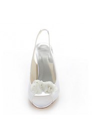 Women's Shoes Stretch Satin Stiletto Heel Heels / Peep Toe Sandals Wedding / Dress / Party & Evening White