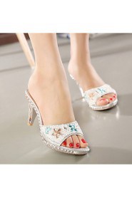 Women's Shoes Kitten Heel Open Toe Sandals Casual Silver/Gold