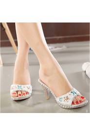 Women's Shoes Kitten Heel Open Toe Sandals Casual Silver/Gold