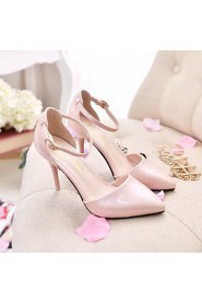 Women's Shoes Patent Leather Stiletto Heel Closed Toe Pumps Office & Career/Casual Pink/White/Silver