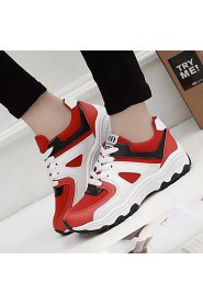 Women's Shoes Split Joint Canvas / Patent Leather Platform Comfort / Round Toe Fashion Sneakers Outdoor / Athletic