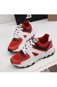 Women's Shoes Split Joint Canvas / Patent Leather Platform Comfort / Round Toe Fashion Sneakers Outdoor / Athletic