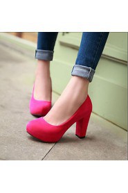 Women's Shoes Leatherette Chunky Heel Heels Heels Office & Career / Dress / Casual Black / Blue / Green / Red