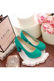 Women's Shoes Leatherette Chunky Heel Heels Heels Office & Career / Dress / Casual Black / Blue / Green / Red