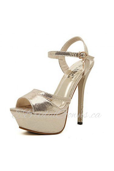 Women's Shoes Stiletto Heel Heels Sandals Outdoor/Office & Career Silver/Gold