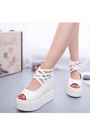 Women's Shoes Zipper Flange Hollow Out Sexy All Match Wedge Heel Comfort Sandals Dress