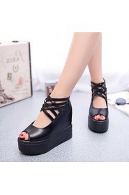 Women's Shoes Zipper Flange Hollow Out Sexy All Match Wedge Heel Comfort Sandals Dress