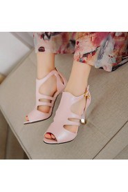 Women's Shoes Heel Heels / Peep Toe Sandals / Heels Party & Evening / Dress / Casual Black / Pink / Red / White/9898