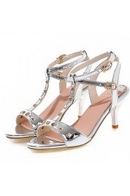 Women's Shoes Stiletto Heel /Sling back/Open Toe Heels Sandals Office & Career/Dress Pink/Red/Silver/Gray/Gold