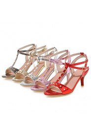 Women's Shoes Stiletto Heel /Sling back/Open Toe Heels Sandals Office & Career/Dress Pink/Red/Silver/Gray/Gold