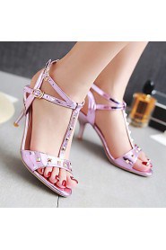 Women's Shoes Stiletto Heel /Sling back/Open Toe Heels Sandals Office & Career/Dress Pink/Red/Silver/Gray/Gold