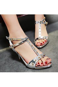 Women's Shoes Stiletto Heel /Sling back/Open Toe Heels Sandals Office & Career/Dress Pink/Red/Silver/Gray/Gold