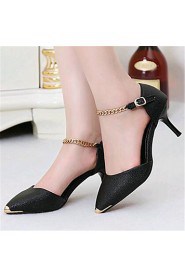 Women's Shoes Tulle / Leatherette Low Heel Heels Heels Outdoor / Casual Black / Pink