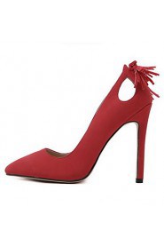 Women's Shoes Leatherette Stiletto Heel Heels Heels Wedding / Party & Evening / Dress Black / Red / White