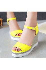 Women's Shoes Wedges Heels/Platform/Sling back/Open Toe Sandals Dress Black/Yellow/Pink/White