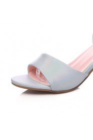 Women's Shoes Leatherette Chunky Heel Heels Sandals Wedding / Party & Evening / Dress / Casual Blue / Pink