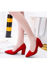 Women's Shoes Slip On Pointed Toe Pump Chunky Heel Heels Heels Office & Career / Dress